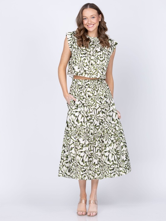 Misa Los Angeles Dresses & Skirts - NEW MISA Los Angeles Itzel Skirt & Alina Top Cotton Abstract Floraburst Size S/M
